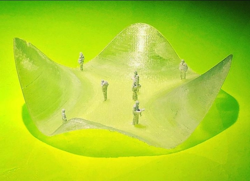 3D printed topography made out recycled plastic PET bottles